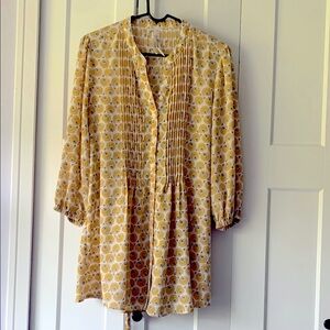 Yellow Patterned Women's Top